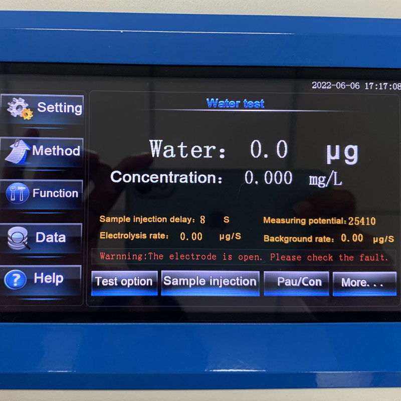 Moja kwa moja Karl Fischer Titrator Mchanganuzi wa Mafuta ya Mafuta